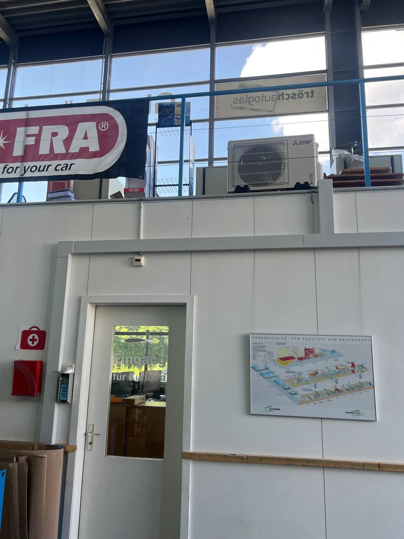Komfortklima Bürogebäude Gossau – Aussengerät der Klimaanlage